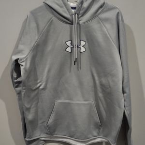 Under Armour Women's Hooded Gray Sweatshirt w/ purple UA outlined logo Size XL